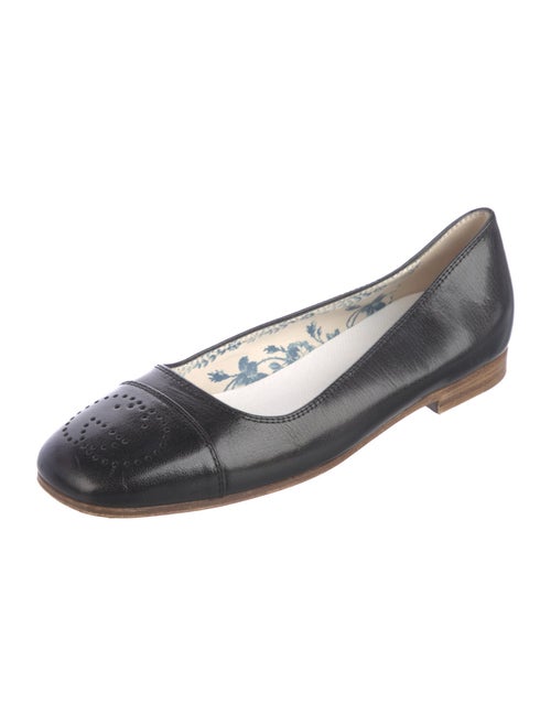 Gucci Interlocking G Logo Leather Ballet Flats