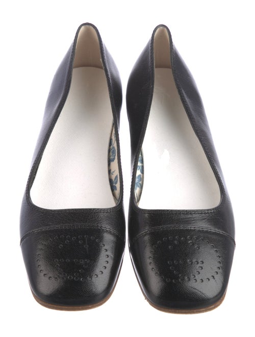 Gucci Interlocking G Logo Leather Ballet Flats