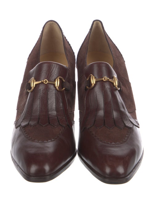 Gucci Horsebit Accent Suede Pumps
