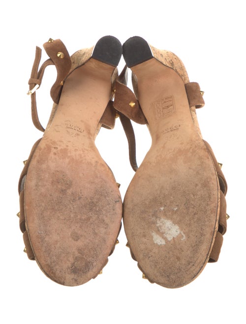 Gucci Web Accent Suede T-Strap Sandals