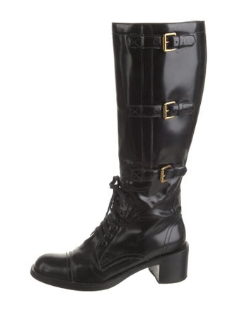 Gucci Patent Leather Combat Boots