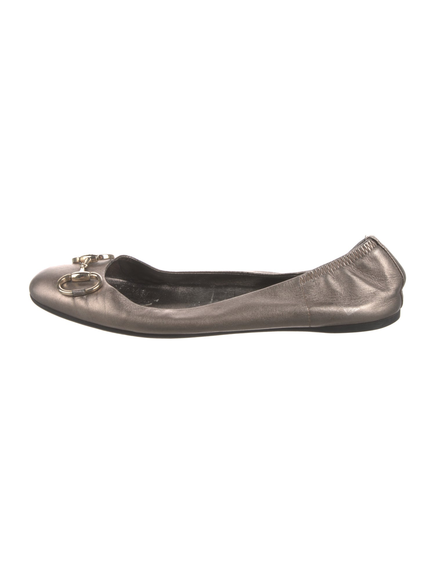 Gucci Horsebit Accent Leather Ballet Flats