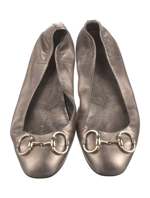 Gucci Horsebit Accent Leather Ballet Flats