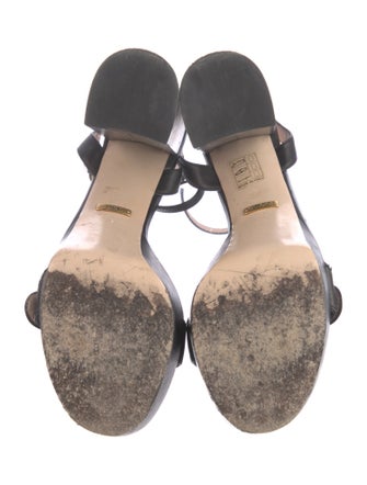 Gucci Double G Logo Leather Slingback Sandals