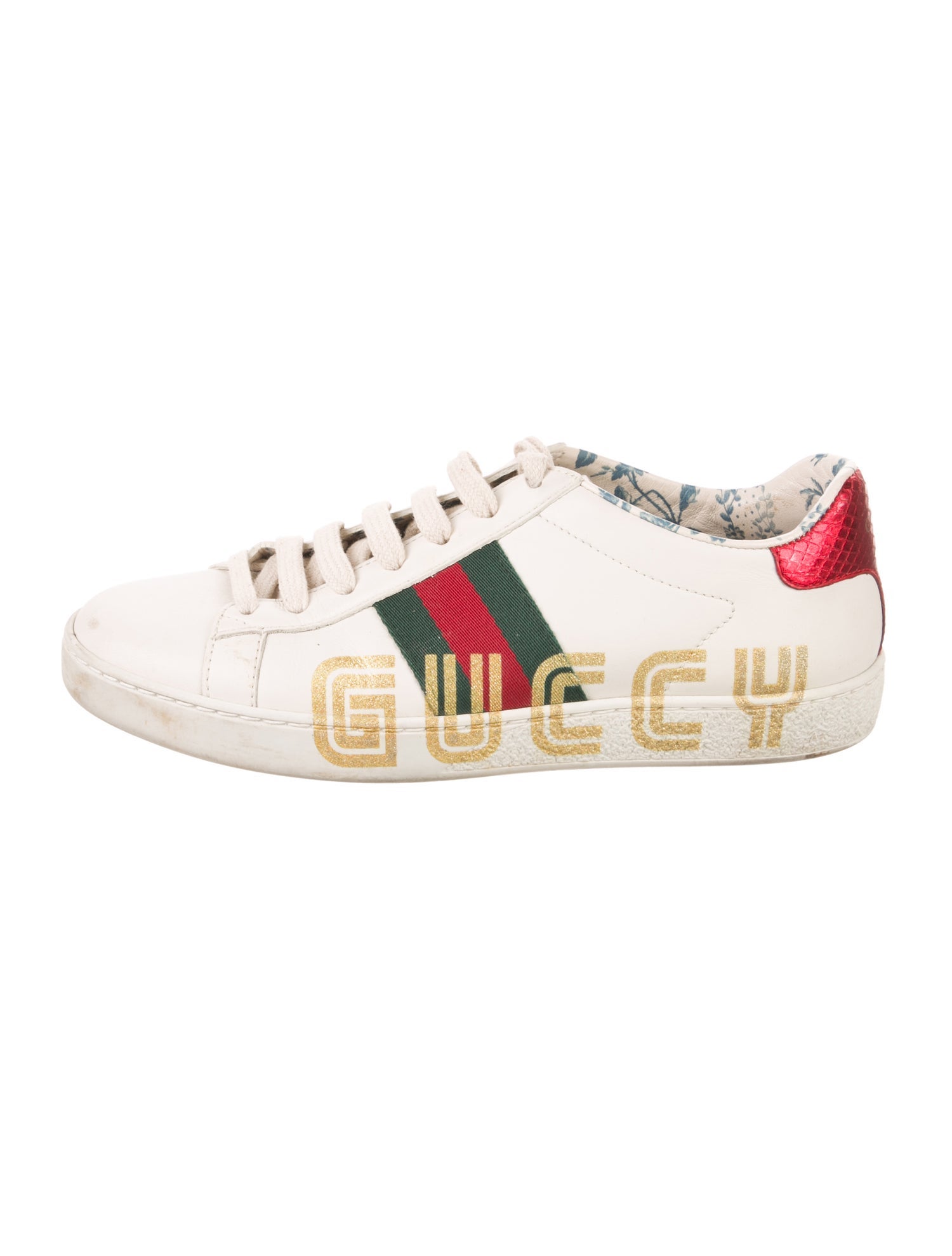 Gucci Web Accent Leather Sneakers
