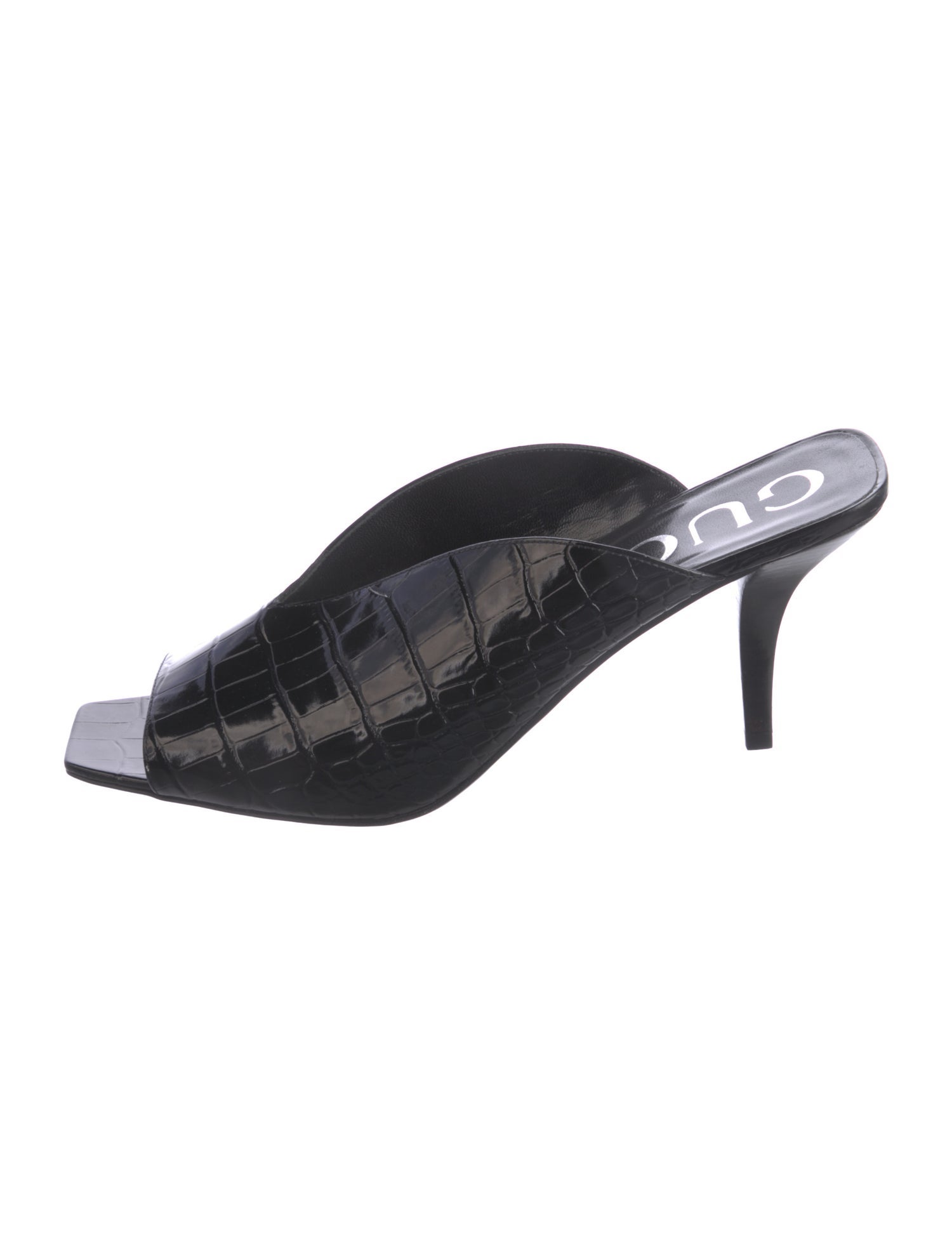 Gucci Embossed Leather Mules