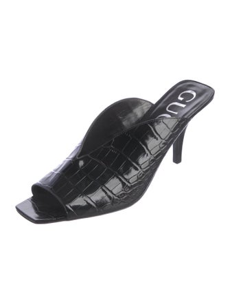 Gucci Embossed Leather Mules