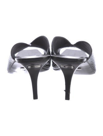 Gucci Embossed Leather Mules