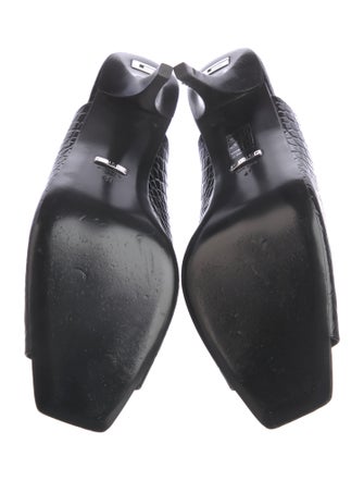 Gucci Embossed Leather Mules