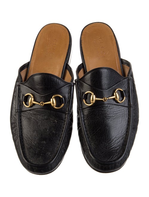 Gucci Horsebit Accent Leather Slippers