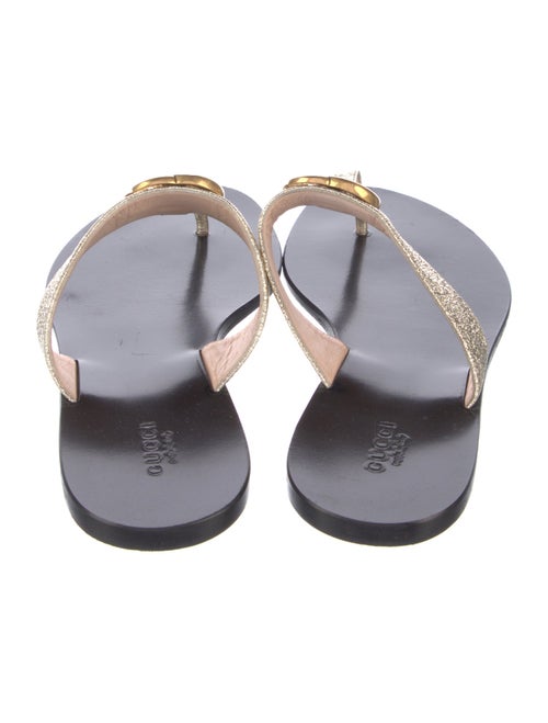 Gucci Double G Logo Leather Slides