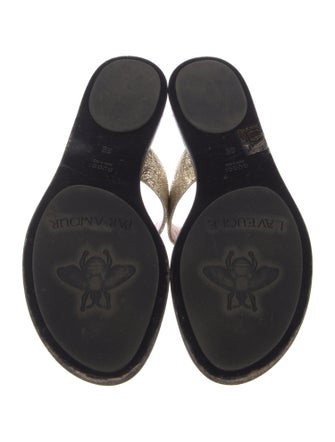 Gucci Double G Logo Leather Slides