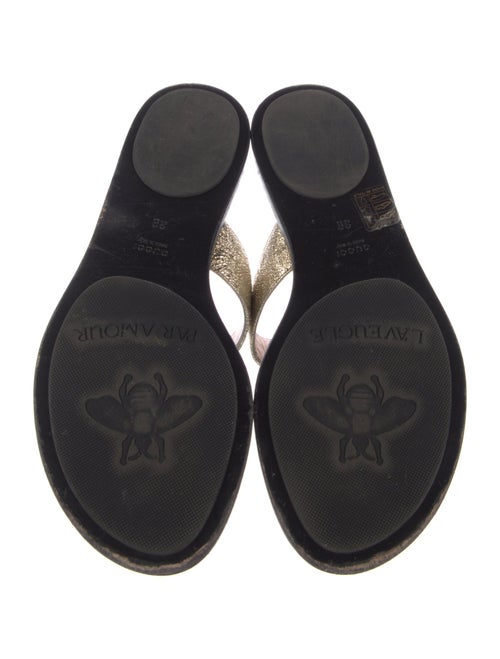 Gucci Double G Logo Leather Slides