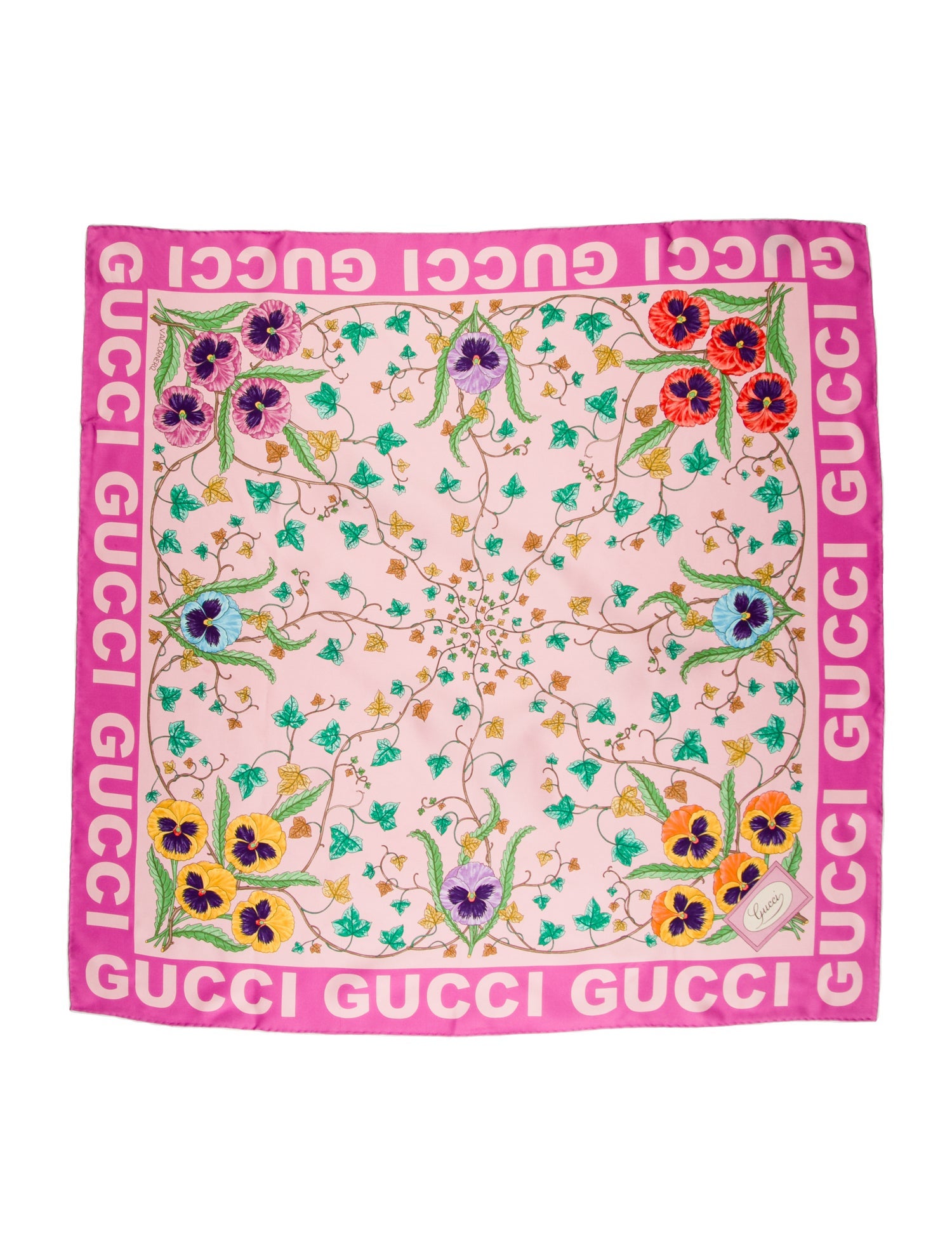 Gucci Silk Blooms Print Scarf w/ Tags