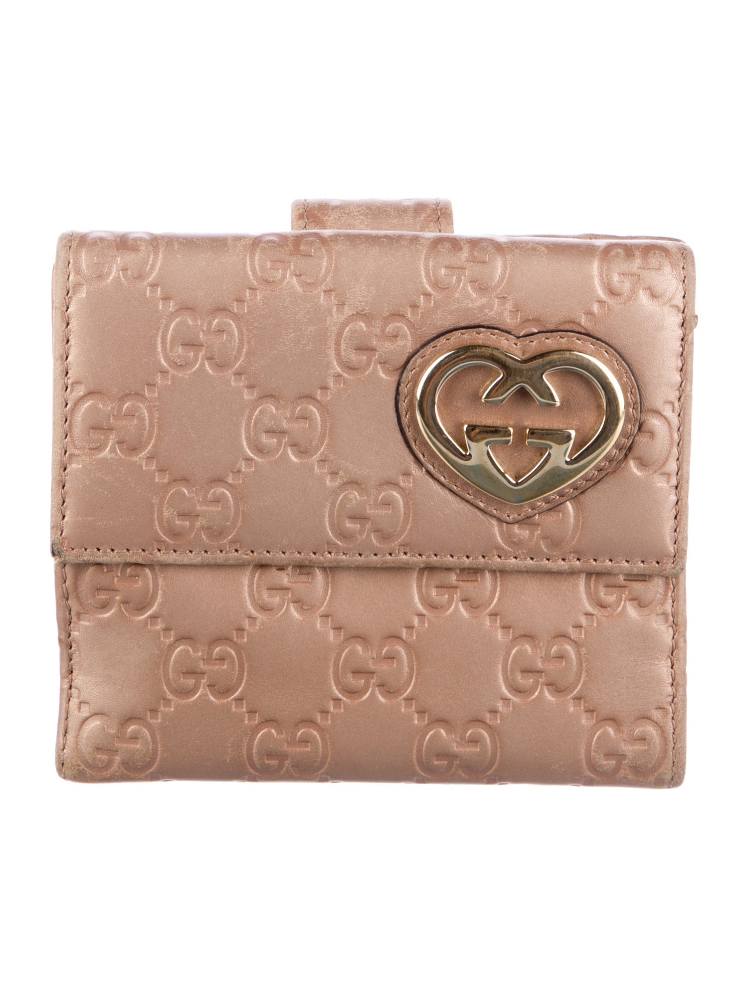 Gucci Interlocking G Logo Leather French Purse