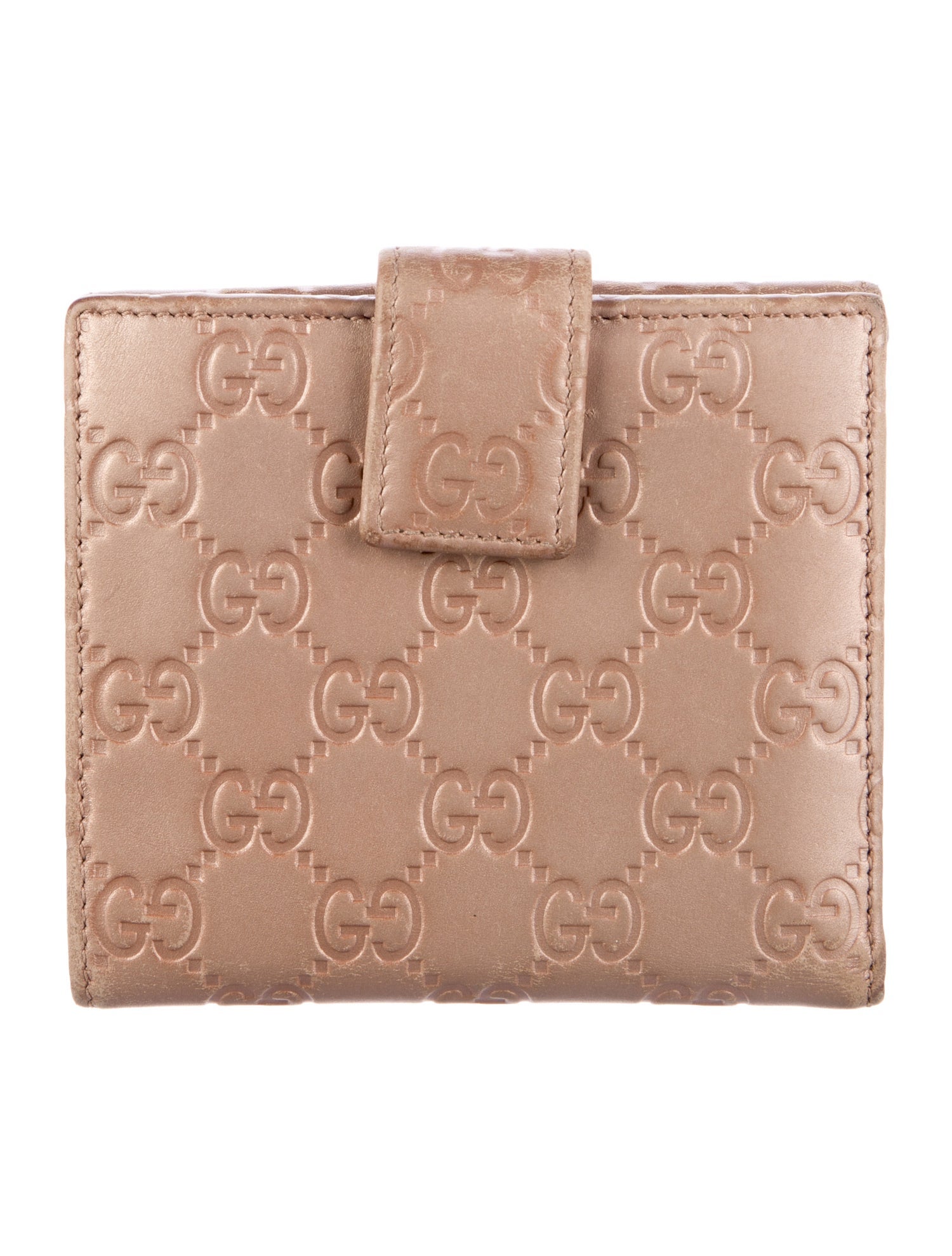 Gucci Interlocking G Logo Leather French Purse