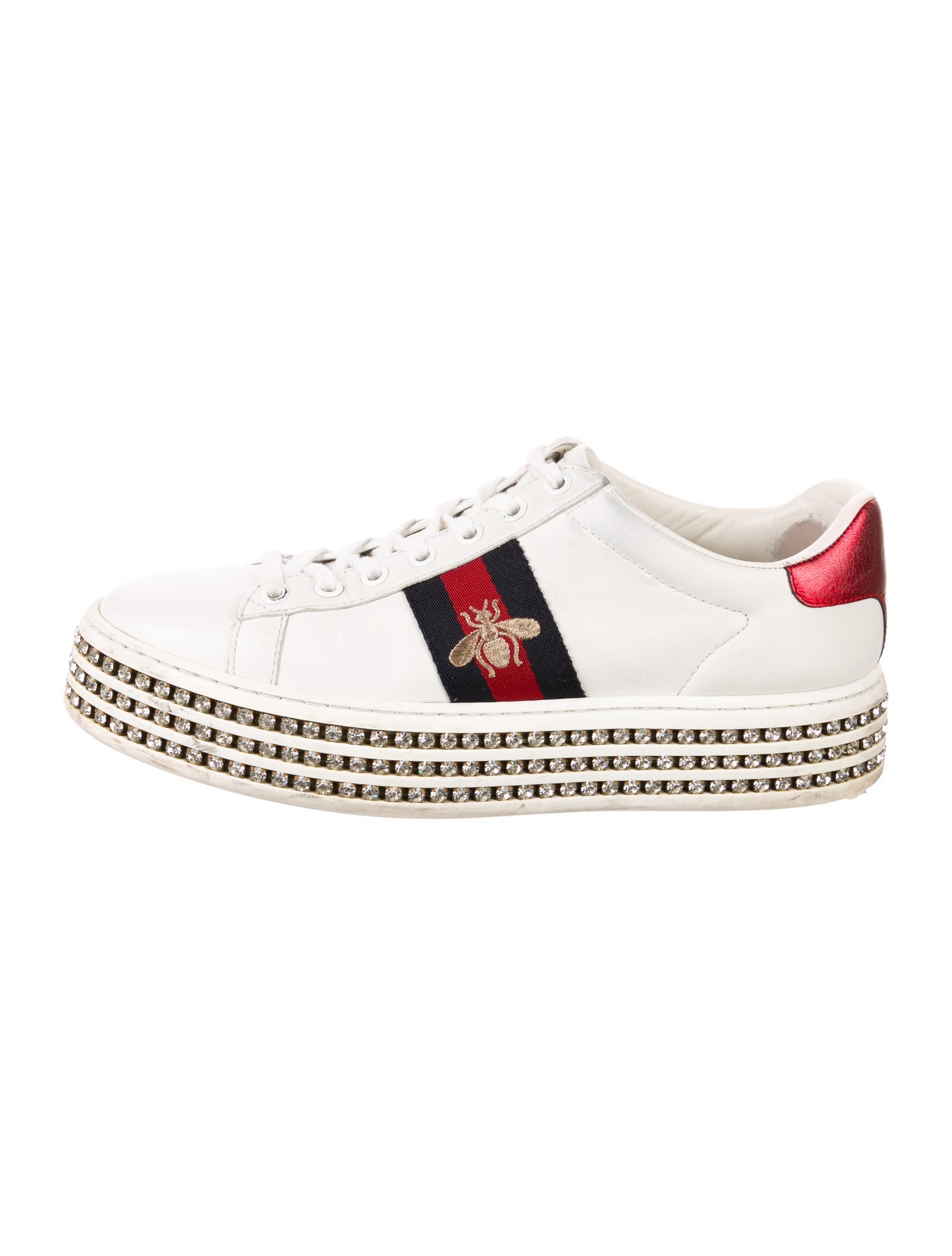 Gucci Sylvie Web Accent Leather Sneakers