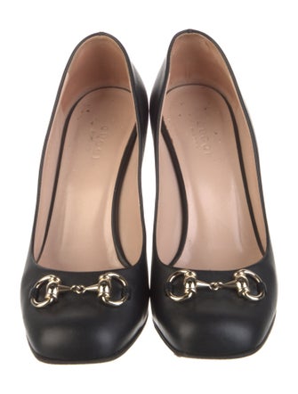 Gucci Horsebit Accent Leather Pumps