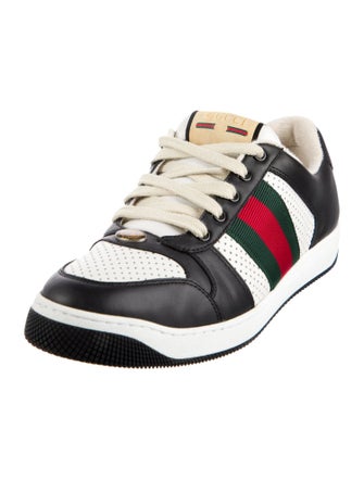 Gucci Web Accent Leather Sneakers
