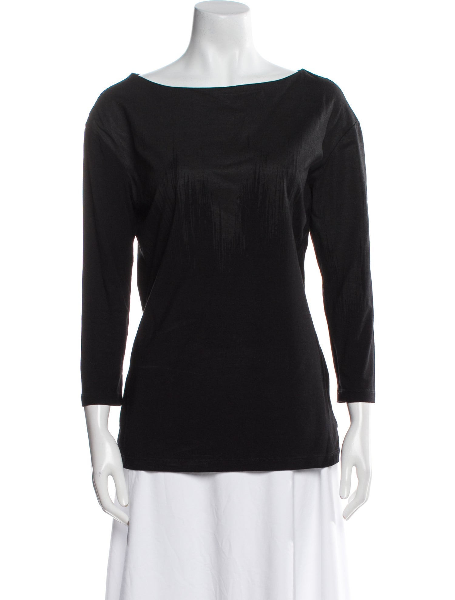 Gucci Bateau Neckline Three-Quarter Sleeve Top