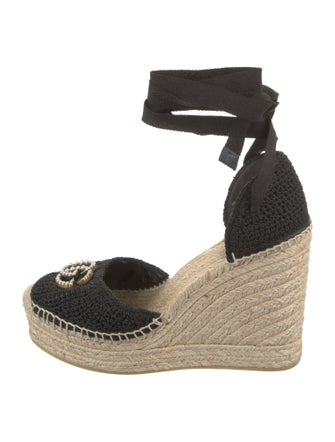 Gucci Faux Pearl Accents Studded Accents Espadrilles