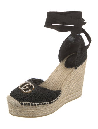 Gucci Faux Pearl Accents Studded Accents Espadrilles