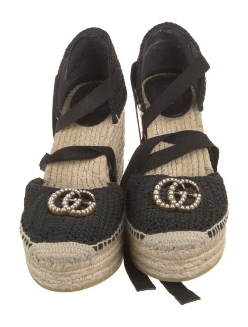 Gucci Faux Pearl Accents Studded Accents Espadrilles