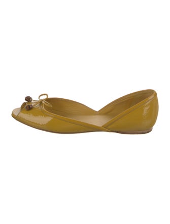 Gucci Patent Leather Bow Accents D'Orsay Flats
