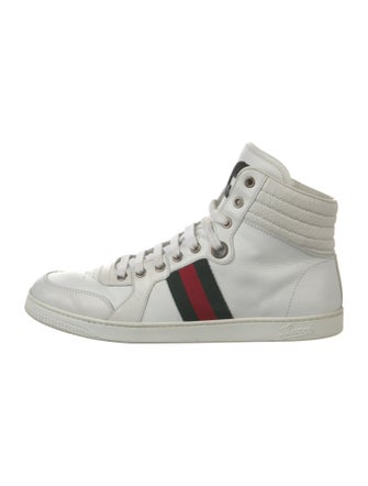 Gucci Web Accent Leather Sneakers