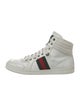 Gucci Web Accent Leather Sneakers