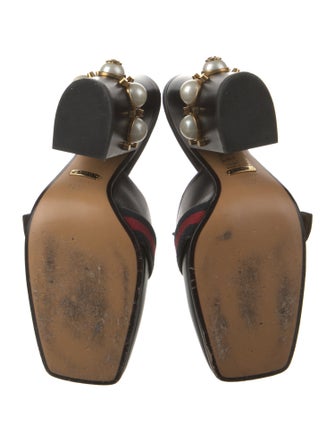 Gucci Double G Logo Leather Mules