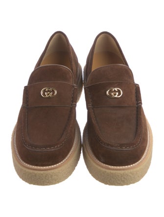 Gucci Interlocking G Logo Suede Loafers