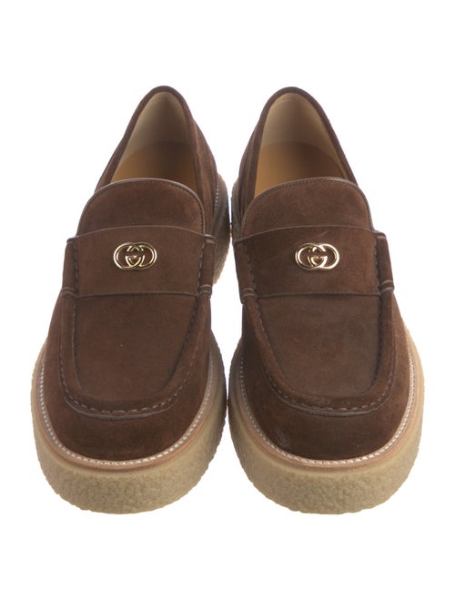 Gucci Interlocking G Logo Suede Loafers