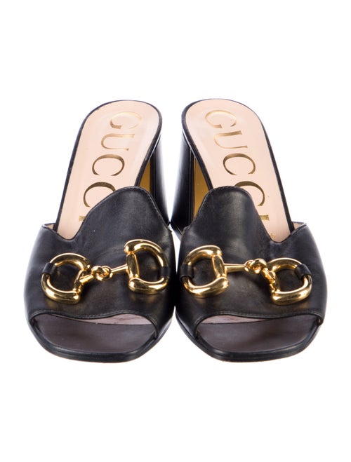 Gucci Horsebit Accent Leather Slides