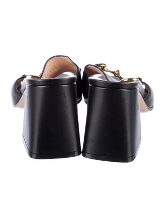 Gucci Horsebit Accent Leather Slides