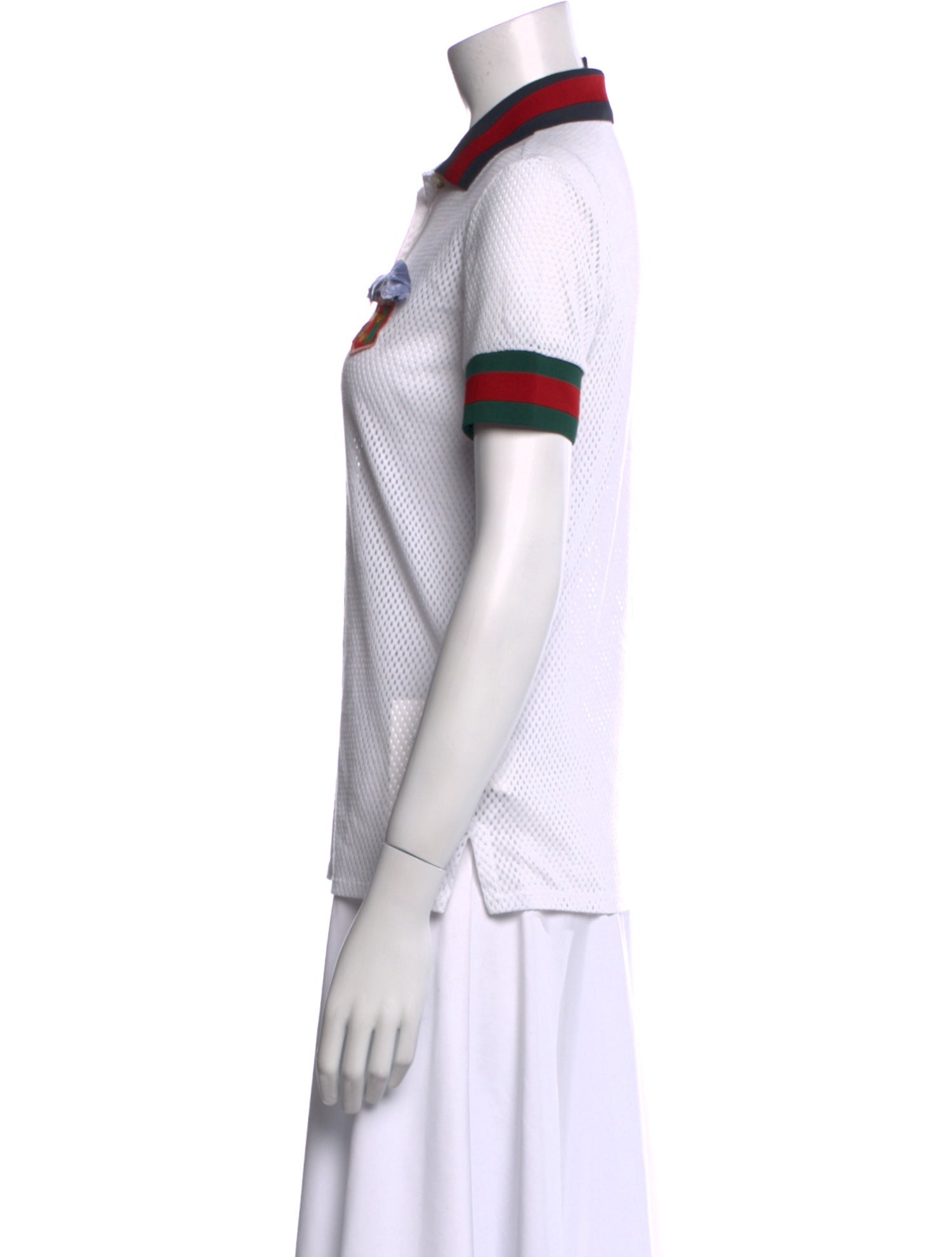 Gucci Mesh Colorblock Pattern Polo