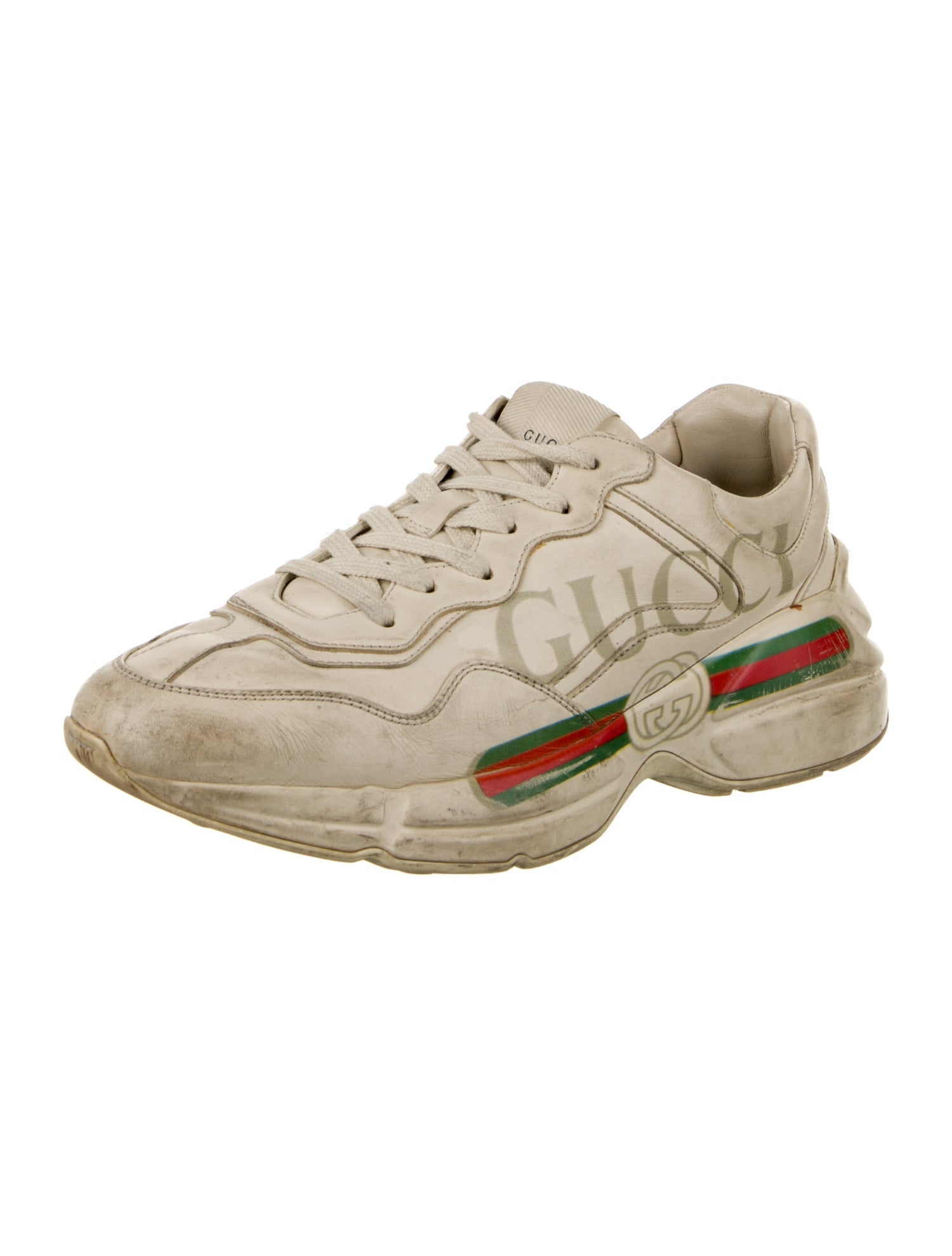 Gucci Web Accent Leather Chunky Sneakers