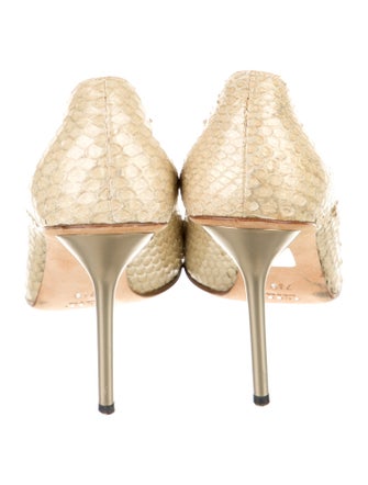 Gucci Horsebit Accent Snakeskin Pumps