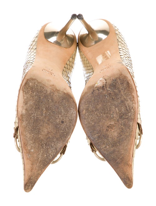 Gucci Horsebit Accent Snakeskin Pumps