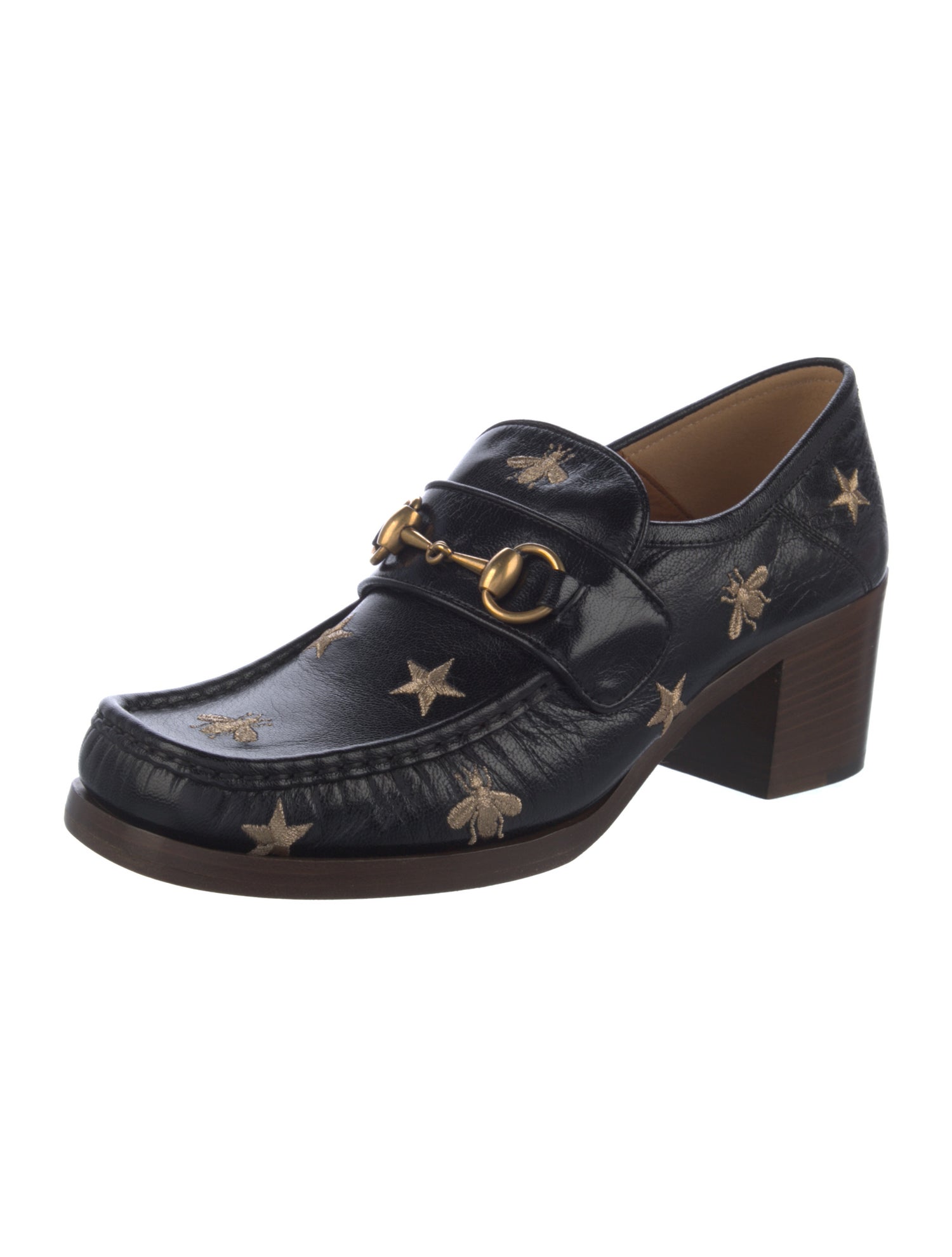 Gucci Horsebit Accent Leather Pumps