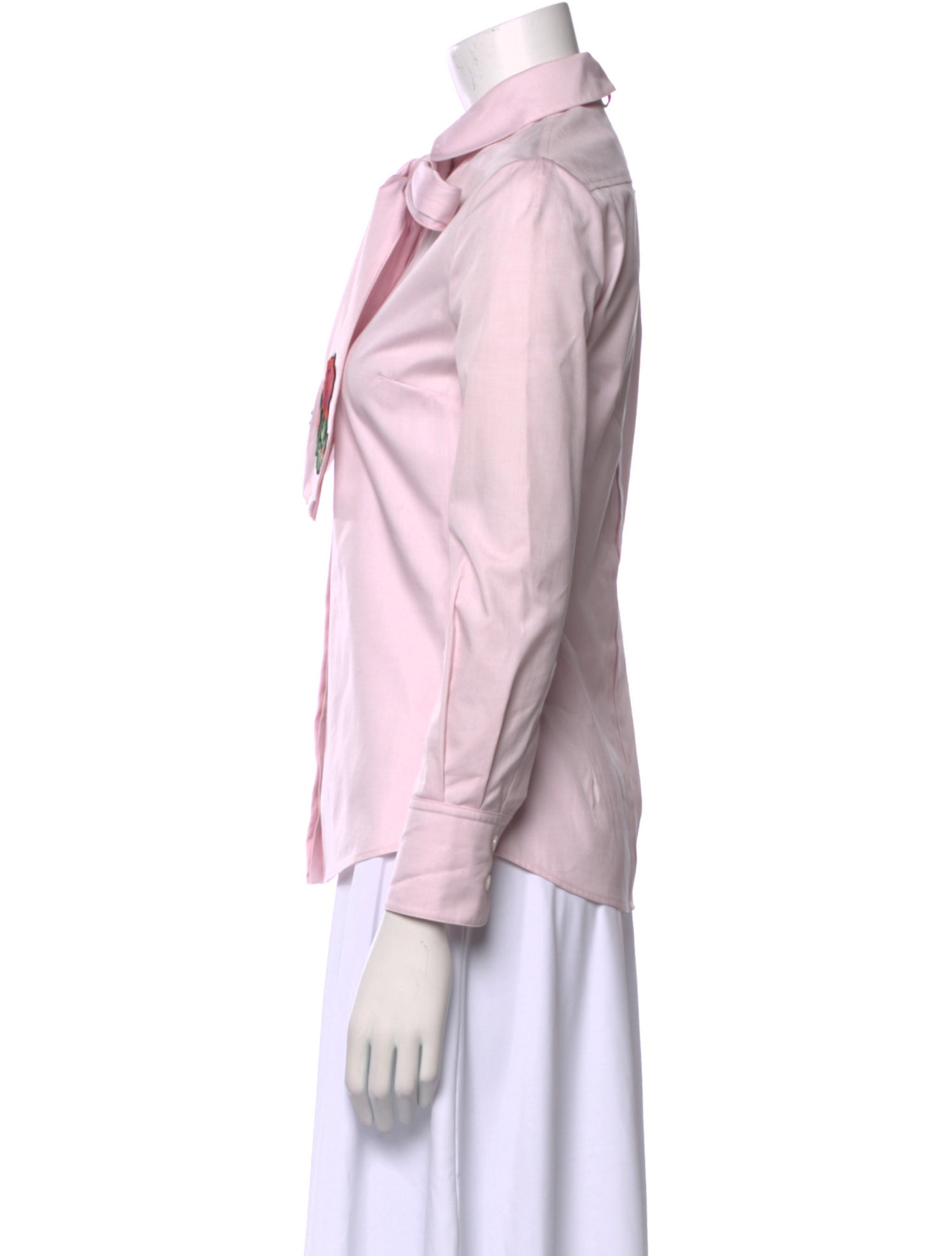 Gucci 2016 Tie Neck Button-Up Top