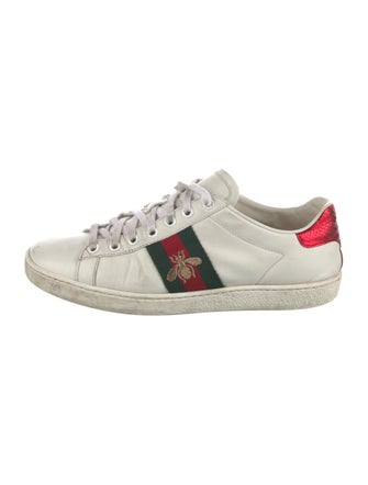 Gucci Web Accent Leather Sneakers