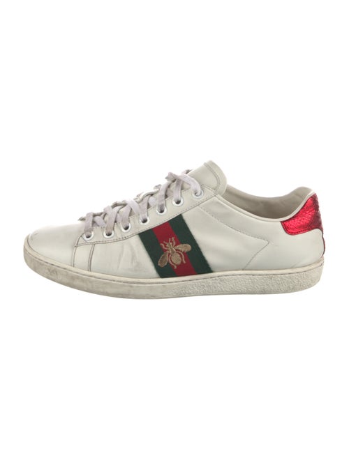 Gucci Web Accent Leather Sneakers