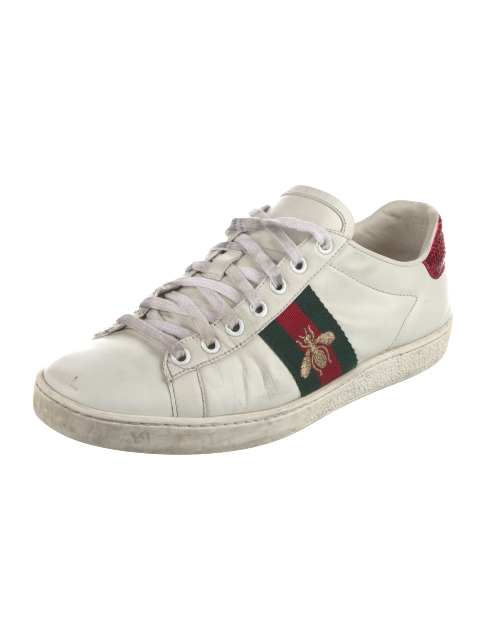 Gucci Web Accent Leather Sneakers