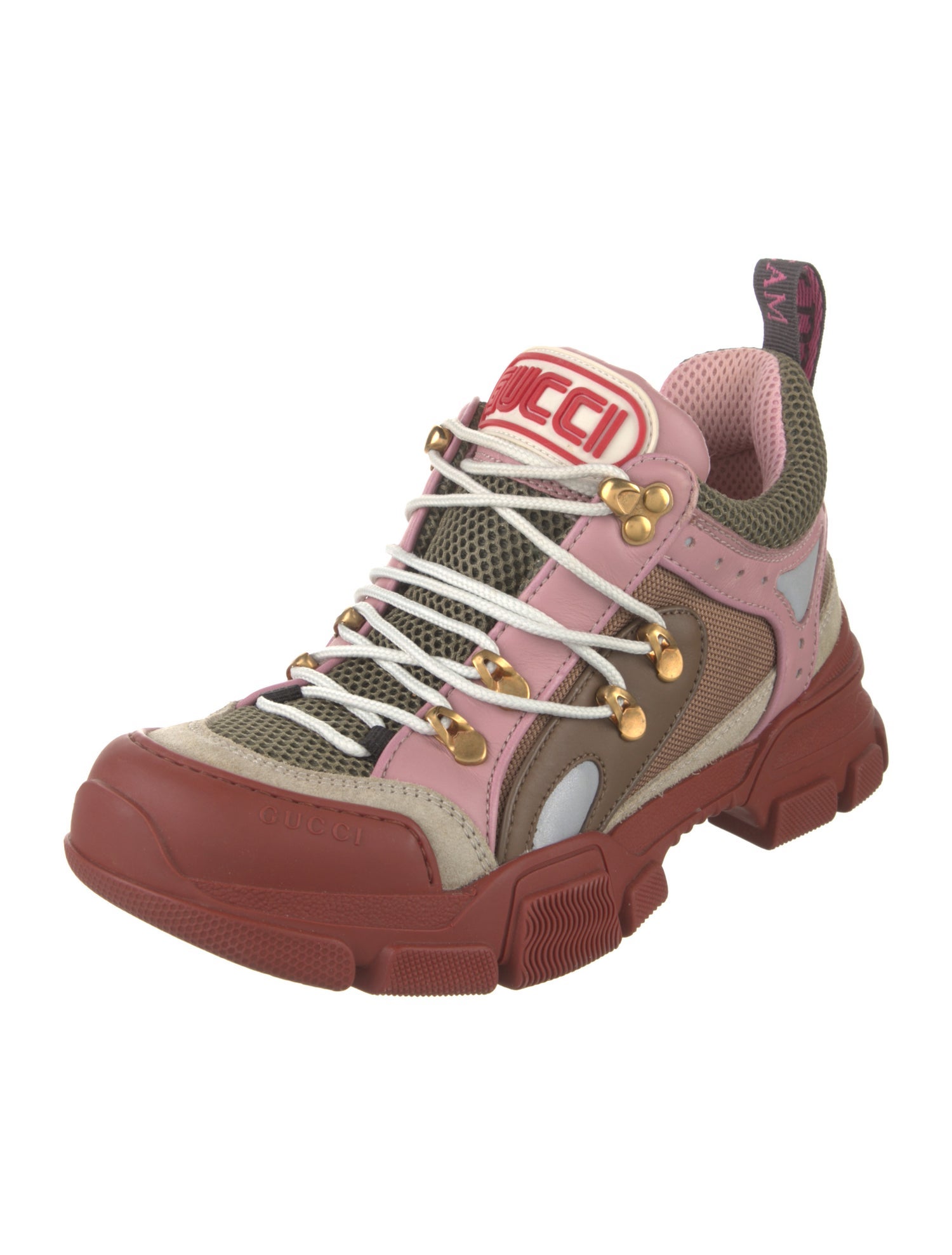 Gucci Leather Colorblock Pattern Chunky Sneakers