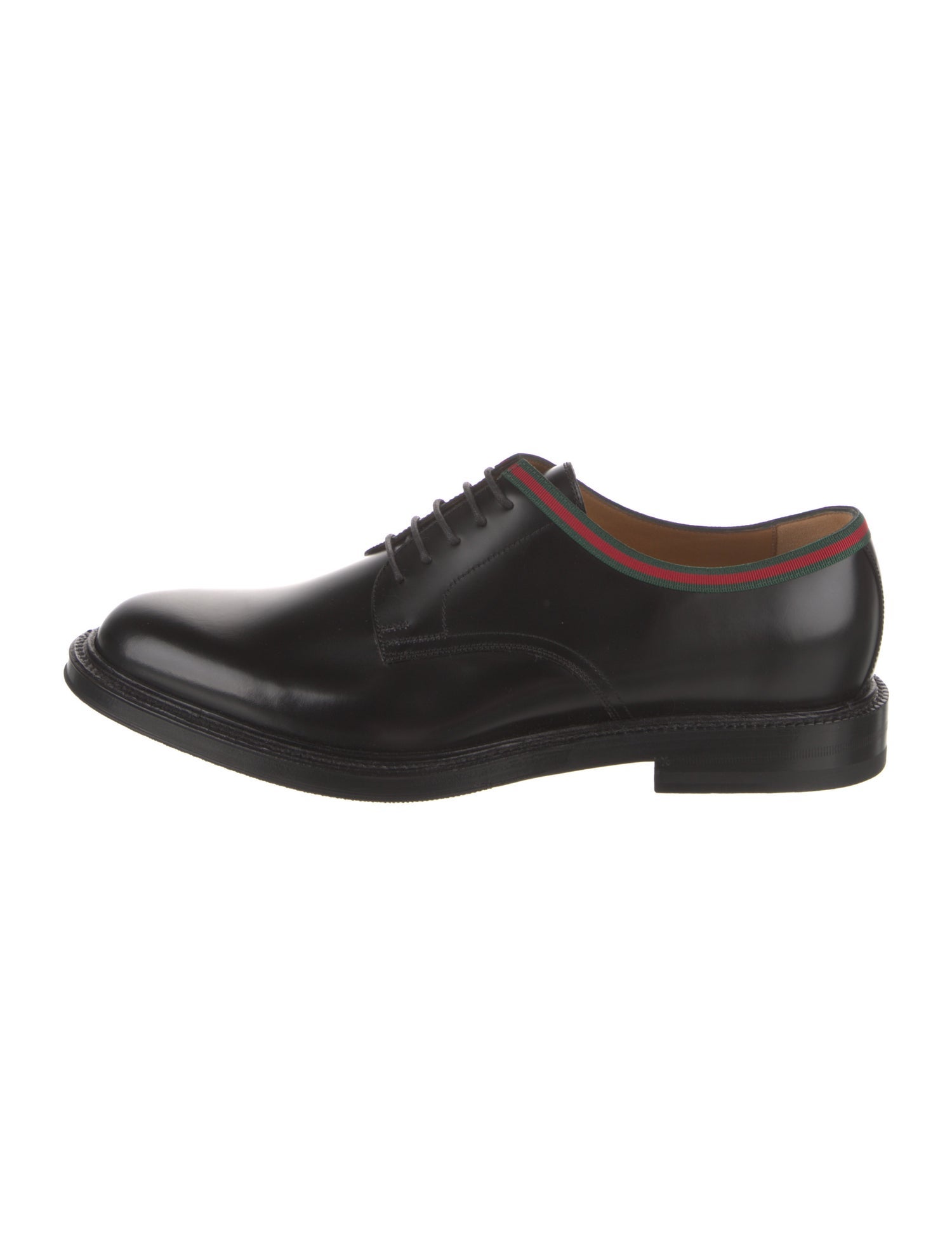 Gucci Web Accent Leather Derby Shoes w/ Tags