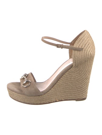 Gucci Horsebit Accent Suede Espadrilles