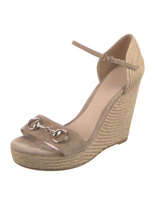 Gucci Horsebit Accent Suede Espadrilles