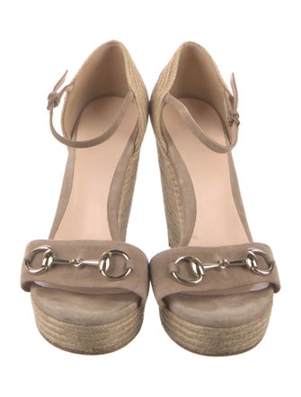 Gucci Horsebit Accent Suede Espadrilles