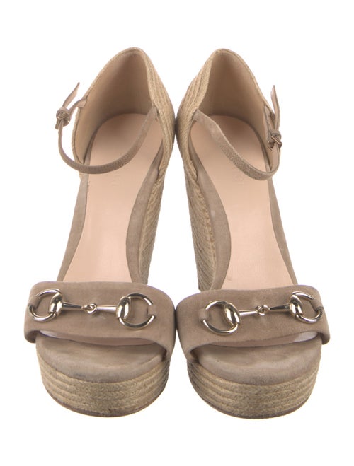 Gucci Horsebit Accent Suede Espadrilles